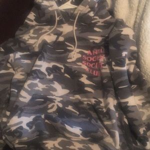 Anti social social club camo hoodie